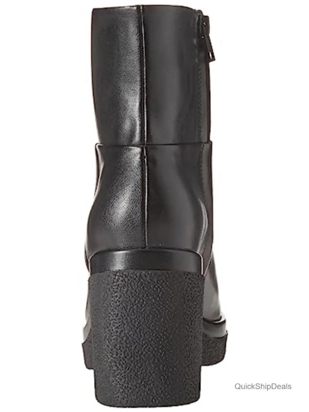 Women's Square Toe Platform Ankle Boots Faux Leather with Memory Foam Insole